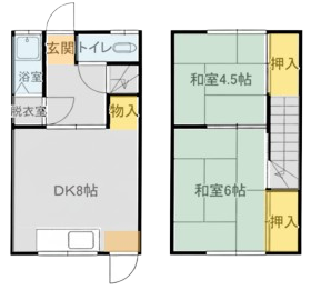 亀山アパート5号の間取図
